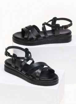 Flatforms δερμάτινα με λεπτά λουράκια Tfp - Μαύρο 13 Flatforms δερμάτινα με λεπτά λουράκια Tfp - Μαύρο -The Fashion Project κατάστημα estil dermatina flatforms me lepta lourakia 91203 p7wr