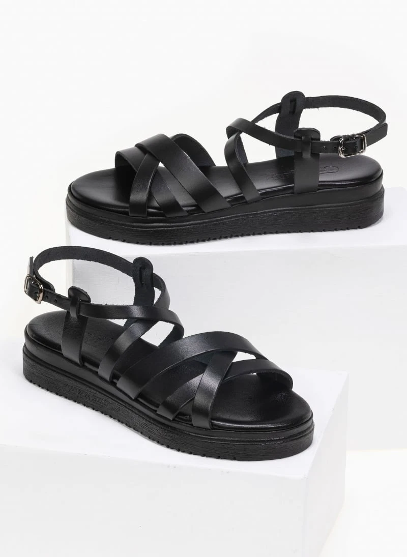 Flatforms δερμάτινα με λεπτά λουράκια Tfp - Μαύρο 6 Flatforms δερμάτινα με λεπτά λουράκια Tfp - Μαύρο - Image 6