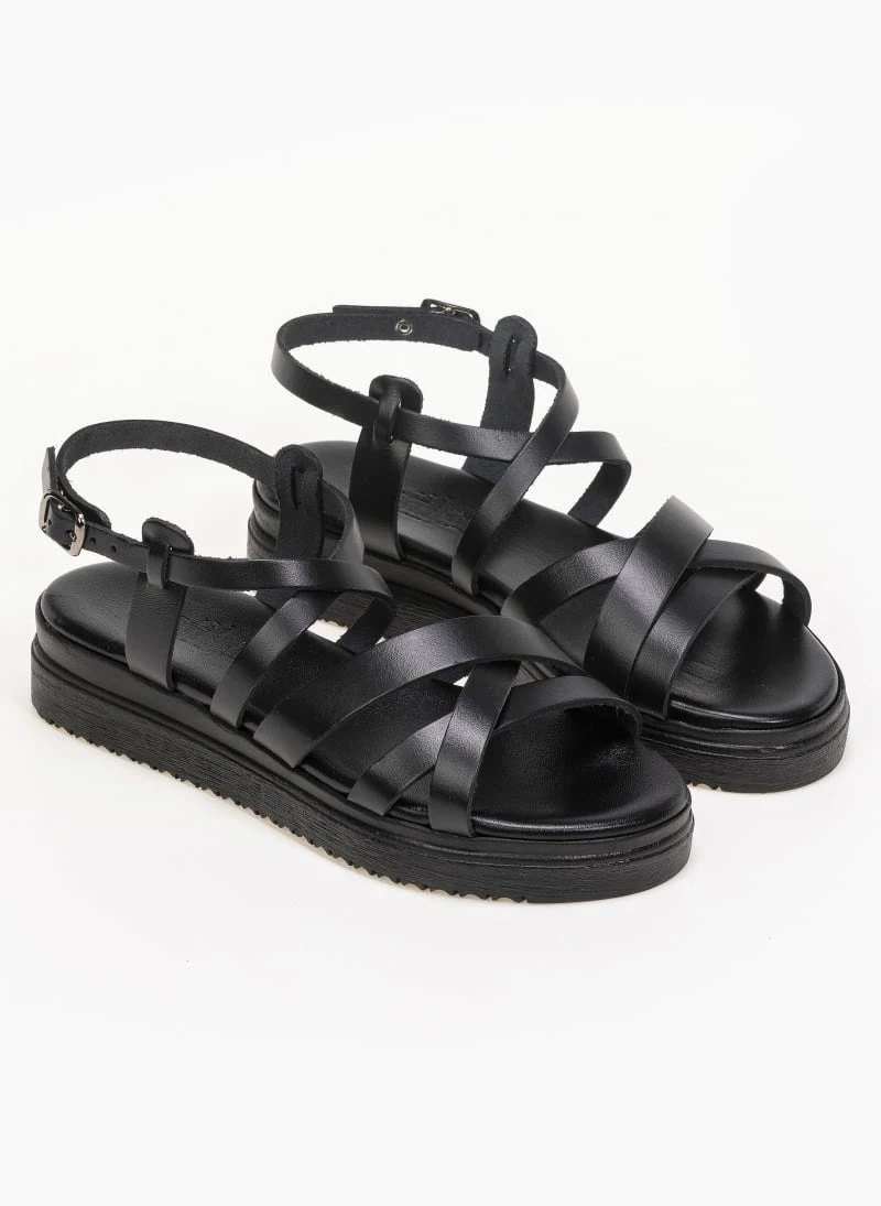 Flatforms δερμάτινα με λεπτά λουράκια Tfp - Μαύρο 5 Flatforms δερμάτινα με λεπτά λουράκια Tfp - Μαύρο - Image 5