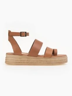 Flatforms με διπλή φάσα Estil - Caramel -The Fashion Project κατάστημα estil dermatina pedila me dipli fasa 90153 uwke