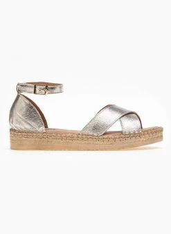 Flatforms δερμάτινα Crossover Estil - Χρυσό -The Fashion Project κατάστημα estil dermatina sandalia me xiasti fases 89800 krlp