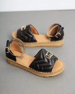 Flatforms καπιτονέ με μπαρέτα Estil - Μαύρο