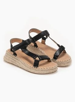 The Fashion Project Flatforms με λουράκι στο πλάι - Μαύρο -The Fashion Project κατάστημα flatform pedila me louraki sto plai 93149 4iyv