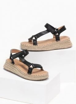 The Fashion Project Flatforms με λουράκι στο πλάι - Μαύρο -The Fashion Project κατάστημα flatform pedila me louraki sto plai 93149 w8m5