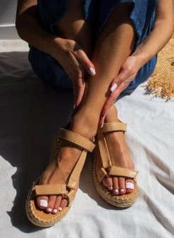 The Fashion Project Flatforms με λουράκι στο πλάι - Μπεζ -The Fashion Project κατάστημα flatform pedila me louraki sto plai 93150 jdaj