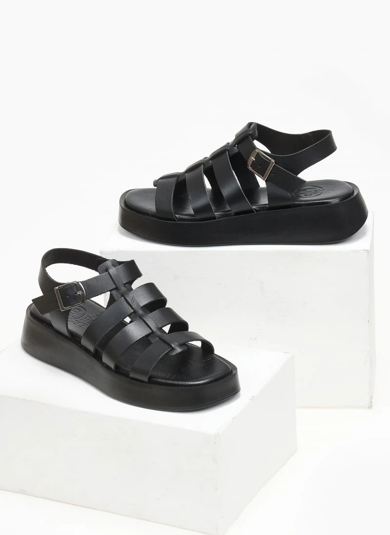 Flatforms δερμάτινα Gladiator Tfp - Μαύρο 2 Flatforms δερμάτινα Gladiator Tfp - Μαύρο - Image 2