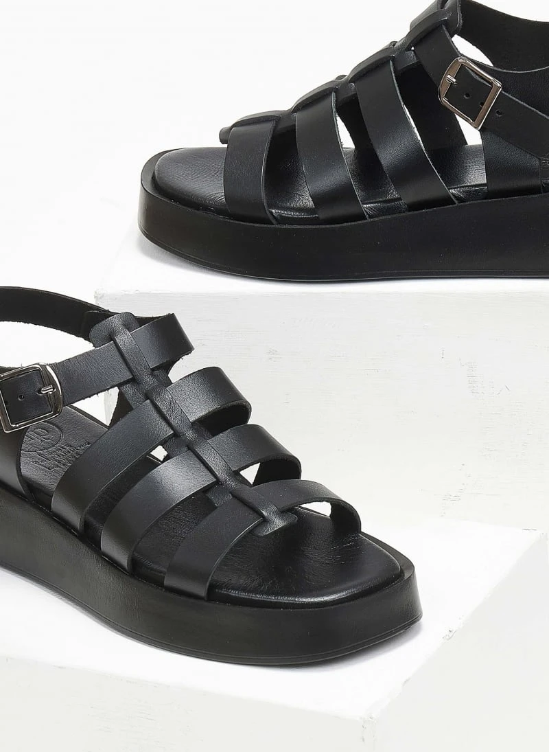 Flatforms δερμάτινα Gladiator Tfp - Μαύρο 3 Flatforms δερμάτινα Gladiator Tfp - Μαύρο - Image 3