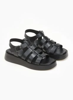 Flatforms δερμάτινα Gladiator Tfp - Μαύρο 7 Flatforms δερμάτινα Gladiator Tfp - Μαύρο -The Fashion Project κατάστημα flatforms dermatina gladiator tfp 111704 sx0d