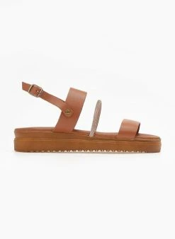 Flatforms δερμάτινα με Strass Estil - Ταμπά