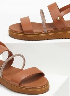 Flatforms δερμάτινα με Strass Estil - Ταμπά -The Fashion Project κατάστημα flatforms dermatina me strass estil 110788 uegk