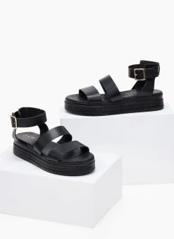 Flatforms δερμάτινα με φάσες Estil - Μαύρο 8 Flatforms δερμάτινα με φάσες Estil - Μαύρο -The Fashion Project κατάστημα flatforms estil dermatina me fardies fases 101169 11jn