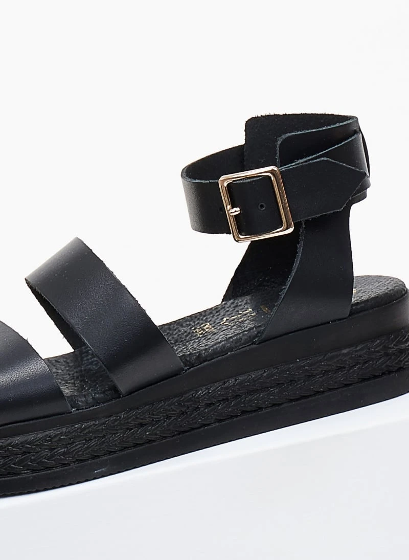 Flatforms δερμάτινα με φάσες Estil - Μαύρο 3 Flatforms δερμάτινα με φάσες Estil - Μαύρο - Image 3