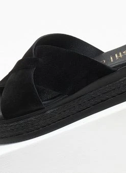 Flatforms καστόρινα Estil - Μαύρο -The Fashion Project κατάστημα flatforms kastorina estil 110489 vhyk