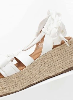 The Fashion Project Flatforms Lace Up με σχοίνινη σόλα - Λευκό -The Fashion Project κατάστημα flatforms lace up me sxoinini sola 101461 23mh