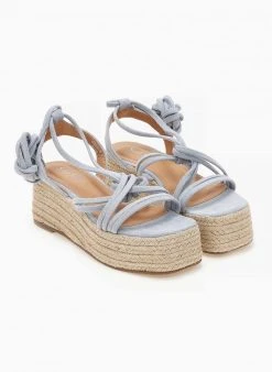 The Fashion Project Flatforms με Lace Up δέσιμο - Γαλάζιο -The Fashion Project κατάστημα flatforms me lace up desimo 101522 4kbk