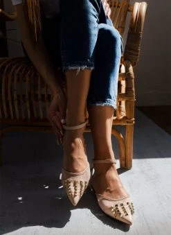 The Fashion Project Μπαλαρίνες ίσιες με διαφάνεια και τρουκς - Μπεζ -The Fashion Project κατάστημα goves isies me diafaneia kai trouks 99907 6x8w