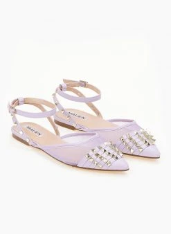 The Fashion Project Μπαλαρίνες ίσιες με διαφάνεια και τρουκς - Λιλά -The Fashion Project κατάστημα goves isies me diafaneia kai trouks 99948 302n