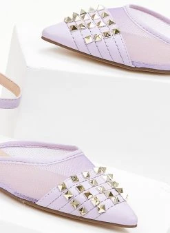 The Fashion Project Μπαλαρίνες ίσιες με διαφάνεια και τρουκς - Λιλά -The Fashion Project κατάστημα goves isies me diafaneia kai trouks 99948 x4kn