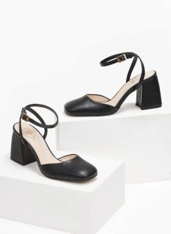 Γόβες με μπαρέτα σε καρέ γραμμή Tfp - Μαύρο -The Fashion Project κατάστημα goves kare me louraki tfp 111151 dcn7