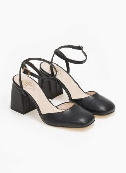 Γόβες με μπαρέτα σε καρέ γραμμή Tfp - Μαύρο -The Fashion Project κατάστημα goves kare me louraki tfp 111151 louo