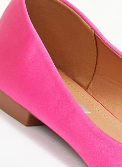 The Fashion Project Μπαλαρίνες μυτερές σατέν χωρίς τακούνι - Φούξια -The Fashion Project κατάστημα goves muteres saten xwris takouni 105924 wr6a