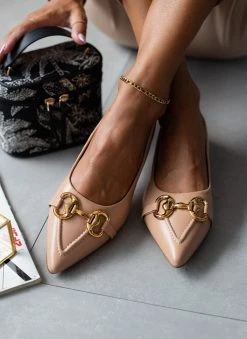 The Fashion Project Μπαλαρίνες μυτερές με ραφή - Nude -The Fashion Project κατάστημα goves muteres xwris takouni me rafi 106648 07ok