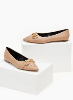 The Fashion Project Μπαλαρίνες μυτερές με ραφή - Nude -The Fashion Project κατάστημα goves muteres xwris takouni me rafi 106648 61p4