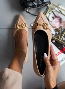 The Fashion Project Μπαλαρίνες μυτερές με ραφή - Nude