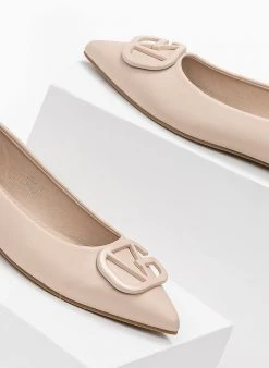 The Fashion Project Μπαλαρίνες μυτερές με ματ διακοσμητικό - Μπεζ -The Fashion Project κατάστημα isies muteres goves me mat diakosmitiko 98935 kyd0
