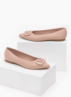 The Fashion Project Μπαλαρίνες μυτερές με ματ διακοσμητικό - Ροζ -The Fashion Project κατάστημα isies muteres goves me mat diakosmitiko 98936 bh17