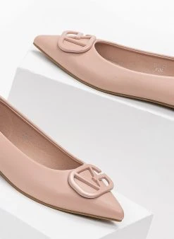 The Fashion Project Μπαλαρίνες μυτερές με ματ διακοσμητικό - Ροζ -The Fashion Project κατάστημα isies muteres goves me mat diakosmitiko 98936 jdwo
