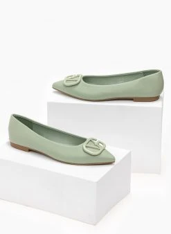 The Fashion Project Μπαλαρίνες μυτερές με ματ διακοσμητικό - Βεραμάν -The Fashion Project κατάστημα isies muteres goves me mat diakosmitiko 98937 7uk8