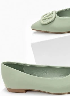 The Fashion Project Μπαλαρίνες μυτερές με ματ διακοσμητικό - Βεραμάν -The Fashion Project κατάστημα isies muteres goves me mat diakosmitiko 98937 i9om