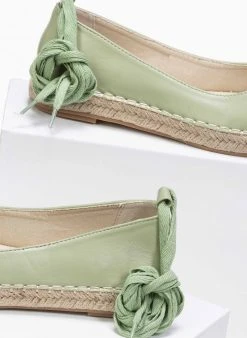 The Fashion Project Μπαλαρίνες Lace Up με σχοίνινη σόλα - Λαχανί 6 The Fashion Project Μπαλαρίνες Lace Up με σχοίνινη σόλα - Λαχανί -The Fashion Project κατάστημα lace up mpalarines me sxoinini sola 87329 kksw