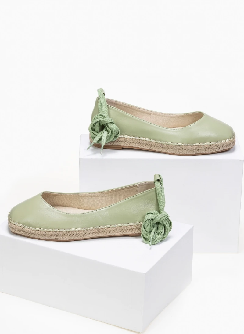 The Fashion Project Μπαλαρίνες Lace Up με σχοίνινη σόλα - Λαχανί 4 The Fashion Project Μπαλαρίνες Lace Up με σχοίνινη σόλα - Λαχανί - Image 4