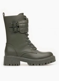 The Fashion Project Αρβυλάκια με καπιτονέ λεπτομέρεια - Χακί -The Fashion Project κατάστημα mat arvulakia me kapitone leptomereia 95367 d1be