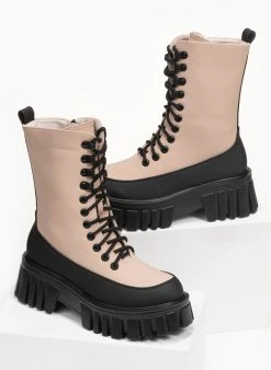 The Fashion Project Αρβυλάκια με ψηλή σόλα και κορδόνια - Μπεζ 8 The Fashion Project Αρβυλάκια με ψηλή σόλα και κορδόνια - Μπεζ -The Fashion Project κατάστημα mat mpotakia me psili sola kai kordonia 95677 br6f