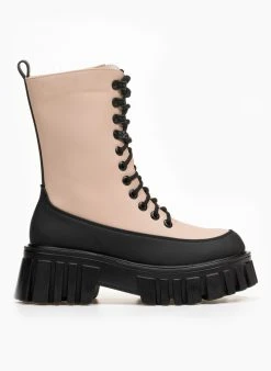 The Fashion Project Αρβυλάκια με ψηλή σόλα και κορδόνια - Μπεζ 11 The Fashion Project Αρβυλάκια με ψηλή σόλα και κορδόνια - Μπεζ -The Fashion Project κατάστημα mat mpotakia me psili sola kai kordonia 95677 cfpa