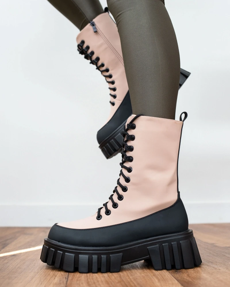 The Fashion Project Αρβυλάκια με ψηλή σόλα και κορδόνια - Μπεζ 2 The Fashion Project Αρβυλάκια με ψηλή σόλα και κορδόνια - Μπεζ - Image 2