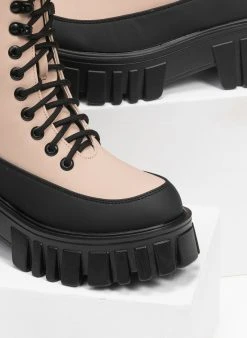 The Fashion Project Αρβυλάκια με ψηλή σόλα και κορδόνια - Μπεζ 10 The Fashion Project Αρβυλάκια με ψηλή σόλα και κορδόνια - Μπεζ -The Fashion Project κατάστημα mat mpotakia me psili sola kai kordonia 95677 ld5d