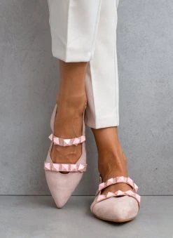Μπαλαρίνες Suede μυτερές με τρουκς Estil - Nude 10 Μπαλαρίνες Suede μυτερές με τρουκς Estil - Nude -The Fashion Project κατάστημα mpalarines estil suede muteres me trouks 103819 gabl