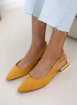 Xti Footwear Μπαλαρίνες Suede με μεταλλικό τακούνι Xti 141065 - Κίτρινο