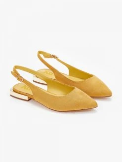 Xti Footwear Μπαλαρίνες Suede με μεταλλικό τακούνι Xti 141065 - Κίτρινο -The Fashion Project κατάστημα mpalarines flat muteres me metalliko takouni xti 1 110348 br3t