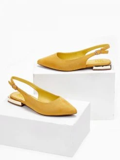 Xti Footwear Μπαλαρίνες Suede με μεταλλικό τακούνι Xti 141065 - Κίτρινο -The Fashion Project κατάστημα mpalarines flat muteres me metalliko takouni xti 1 110348 uo8l