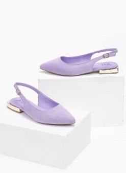 Xti Footwear Μπαλαρίνες Suede με μεταλλικό τακούνι Xti 141065 - Λιλά -The Fashion Project κατάστημα mpalarines flat muteres me metalliko takouni xti 1 110350 yddu