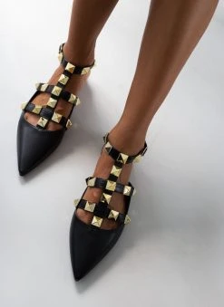 The Fashion Project Μπαλαρίνες με μπαρέτα και τρουκς - Μαύρο -The Fashion Project κατάστημα mpalarines me mpareta kai trouks 107098 t0nr