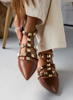 The Fashion Project Μπαλαρίνες με μπαρέτα και τρουκς - Καφέ