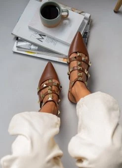 The Fashion Project Μπαλαρίνες με μπαρέτα και τρουκς - Καφέ -The Fashion Project κατάστημα mpalarines me mpareta kai trouks 107099 8cjy