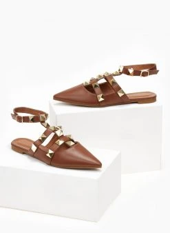 The Fashion Project Μπαλαρίνες με μπαρέτα και τρουκς - Καφέ -The Fashion Project κατάστημα mpalarines me mpareta kai trouks 107099 a9sx