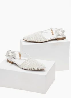 The Fashion Project Μπαλαρίνες με πλεκτό σχέδιο και κορδόνια - Λευκό 6 The Fashion Project Μπαλαρίνες με πλεκτό σχέδιο και κορδόνια - Λευκό -The Fashion Project κατάστημα mpalarines me plekto sxedio kai kordonia 103388 6ojx